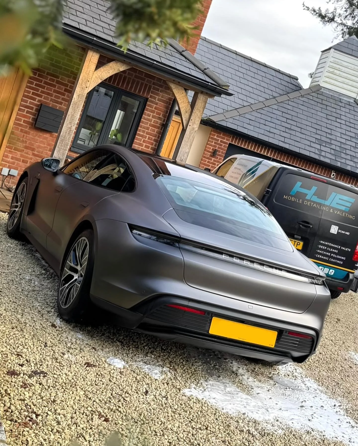 Matte Porsche Taycan in for a deep clean. Now back to a flawless finish inside &amp; out ✔️🔥