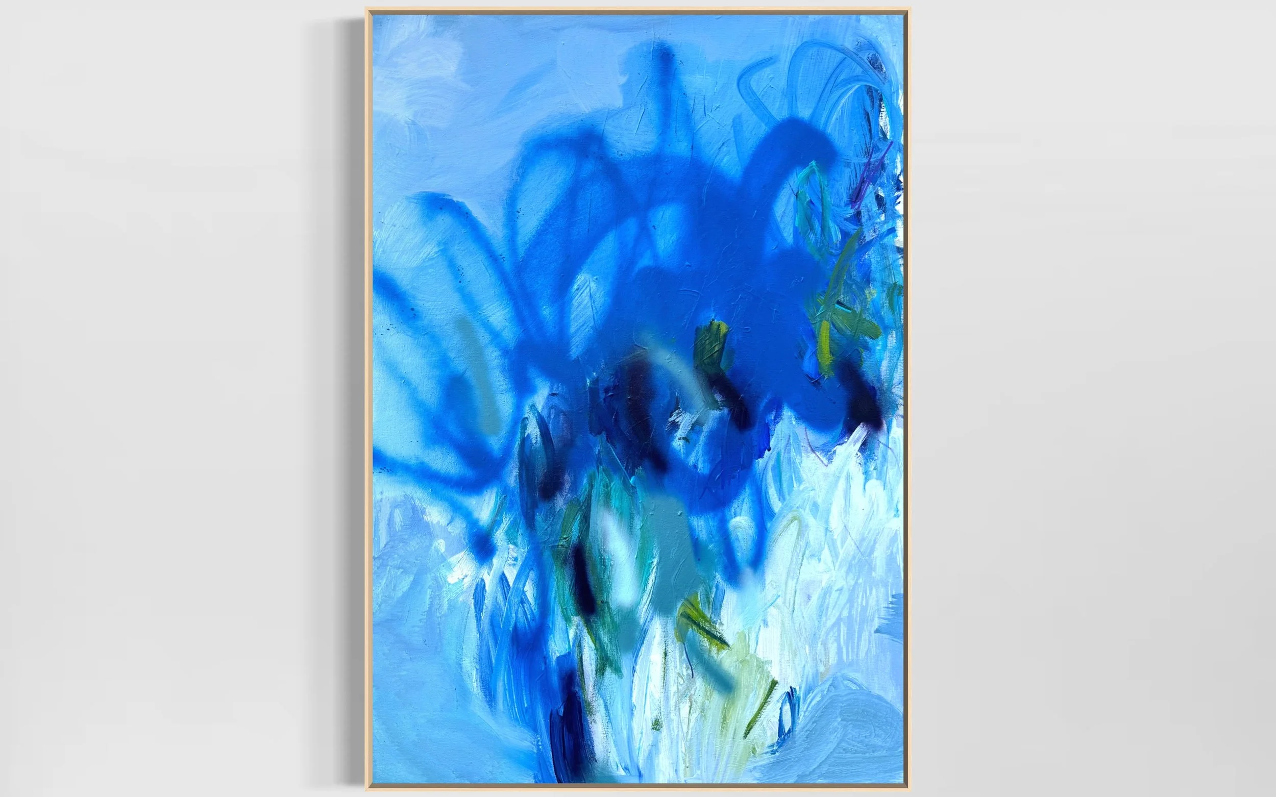 Blue Blue Sky in lallabay                                               
Akryl, olje, spraymaling på lerret
100 x 70 cm, 2025