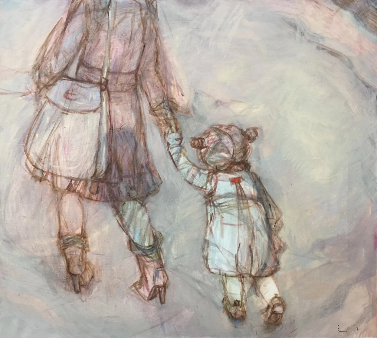 Together – Oil on Canvas, 90 × 100 cm, 2017