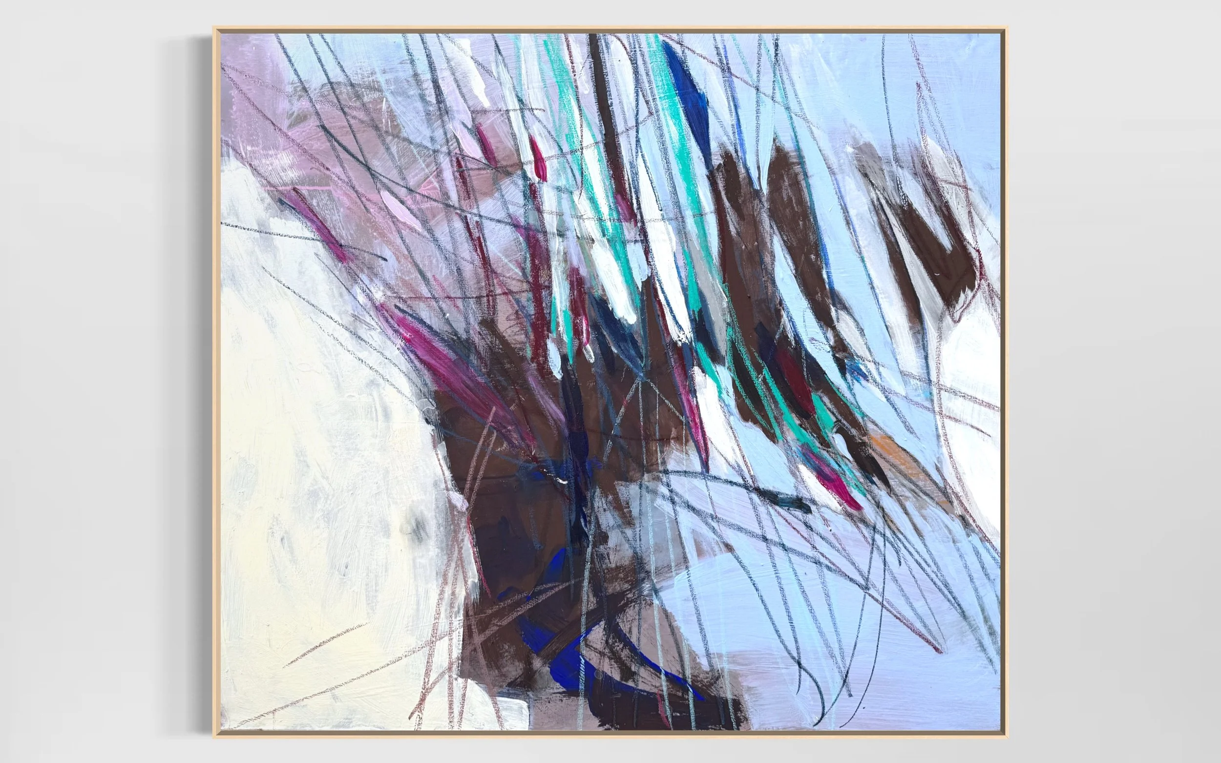 MEMORIES/Layers in Shadows 
Mist Oil & Acrylic on Canvas 80 × 100 cm, 2025