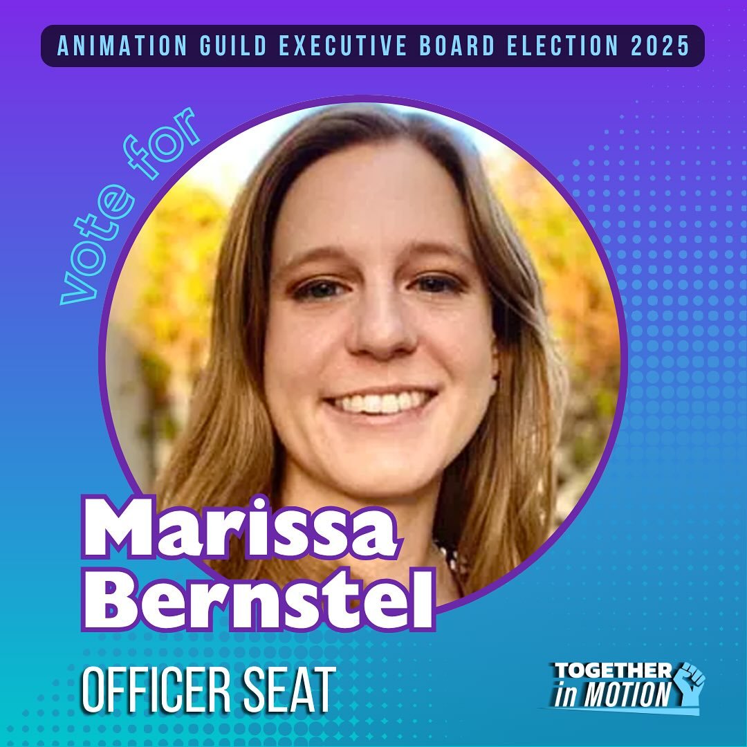 TGIF!!! As we head into the weekend (brought to you by labor unions), let&rsquo;s take some time to get to know the candidates that are running in this year&rsquo;s Executive Board election for the Animation Guild. 💫

Meet Marissa Bernstel:
▶ Story 