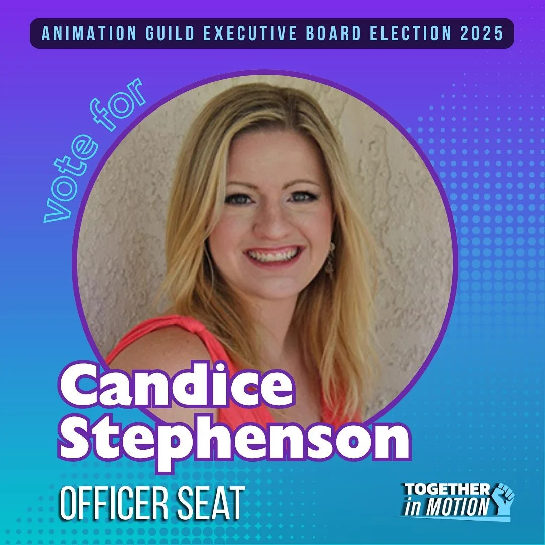 TAG members: check your mailboxes! It&rsquo;s time for the election of the Animation Guild&rsquo;s next Executive Board and YOUR vote will decide our Union&rsquo;s leadership for the next 3 years. 🗳️

Meet Candice Stephenson
▶ CG Look Development 
▶