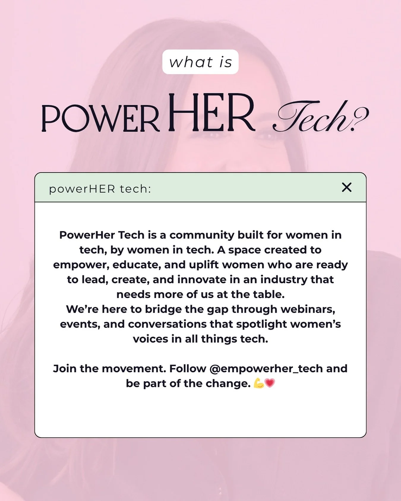 Introducing PowerHER Tech, a community built to empower and uplift women in tech 🤍 💻
We&rsquo;re here to help women connect, learn, and lead through education, events, and mentorship.

Follow @empowerher_tech and share this post to help us reach mo