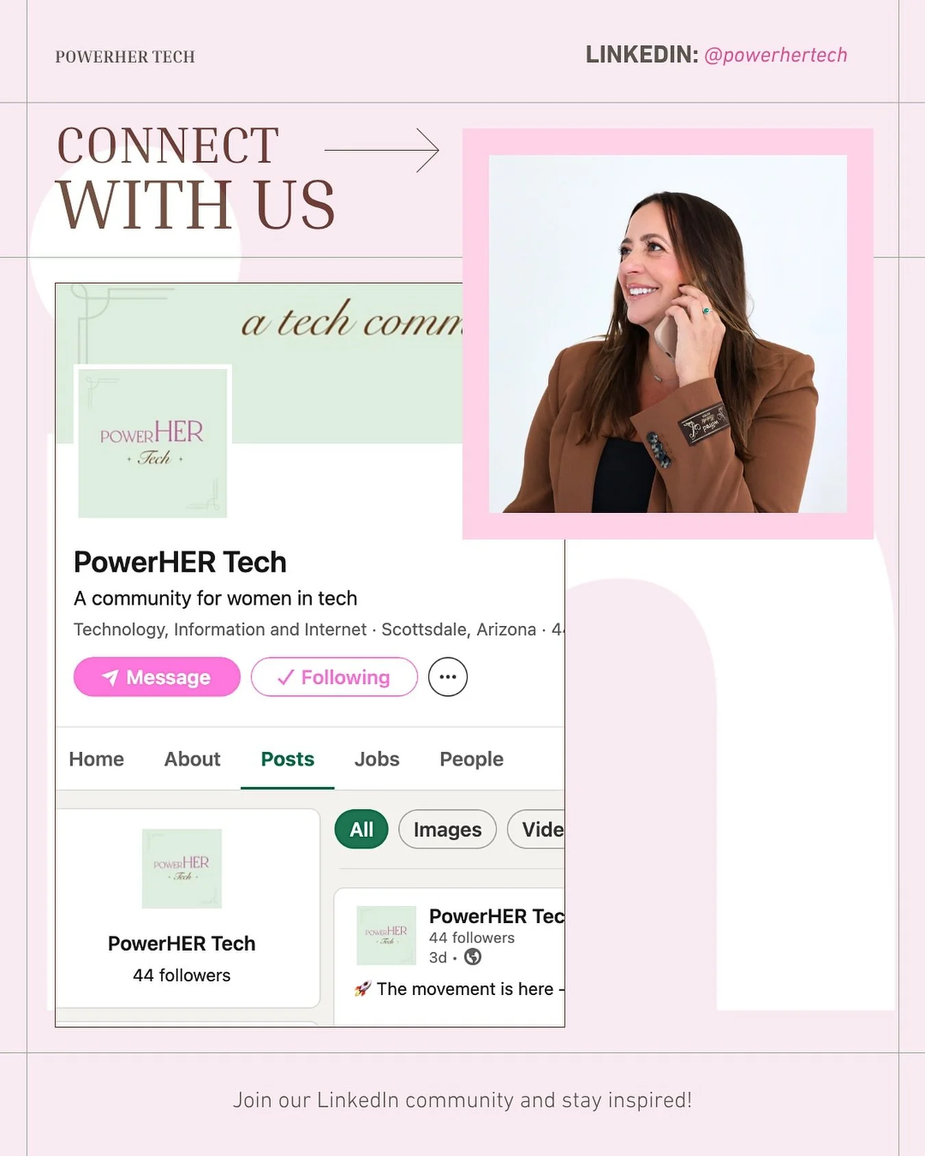 Your network is your superpower 💼✨
Connect with us on LinkedIn through the link below and become an even bigger part of the PowerHER Tech community!

https://www.linkedin.com/company/women-rise-tech

#powerhertech #getconnected #linkedin #communityf