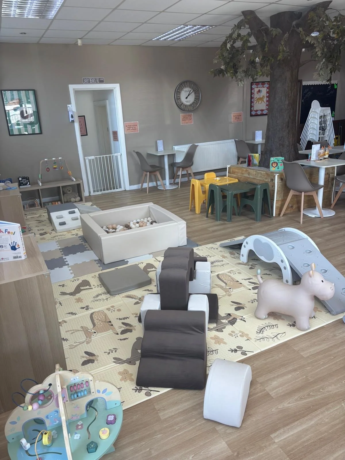 Image of the pre and early walker player area at Baby Bear's Play Cafe