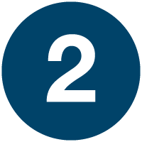 Number 2 inside a dark blue circle