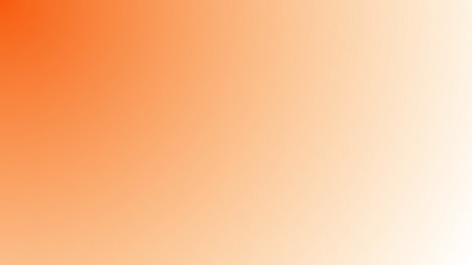 A vibrant gradient background transitioning from red-orange on the left to yellow-orange on the right.