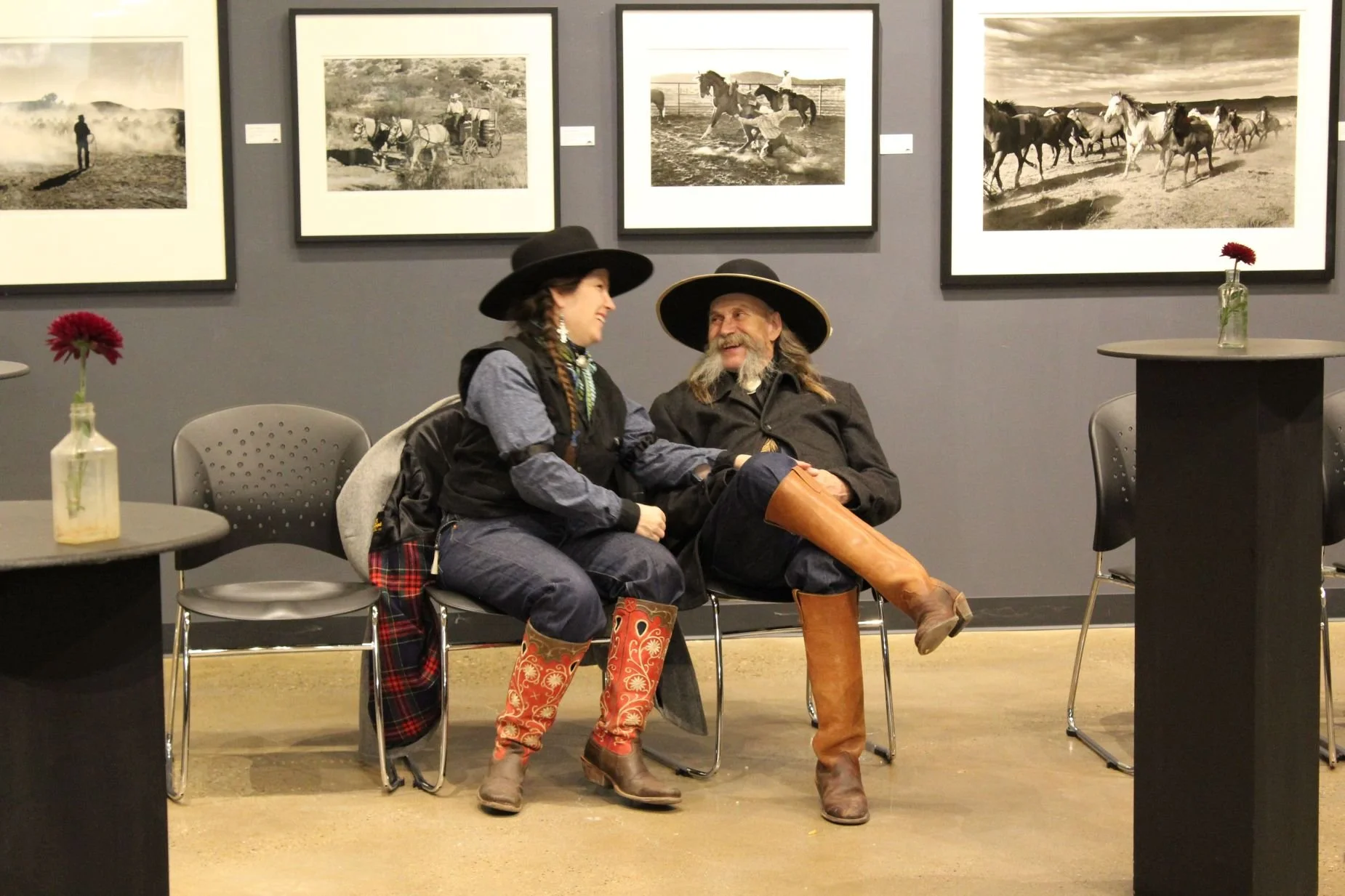 Couple enjoying an event at Museum in Elko, NV. Cowboy Poetry in Elko Nevada