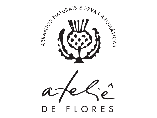 Florist 'Ateliê de flores' logo design, Rio de Janeiro, Brazil.