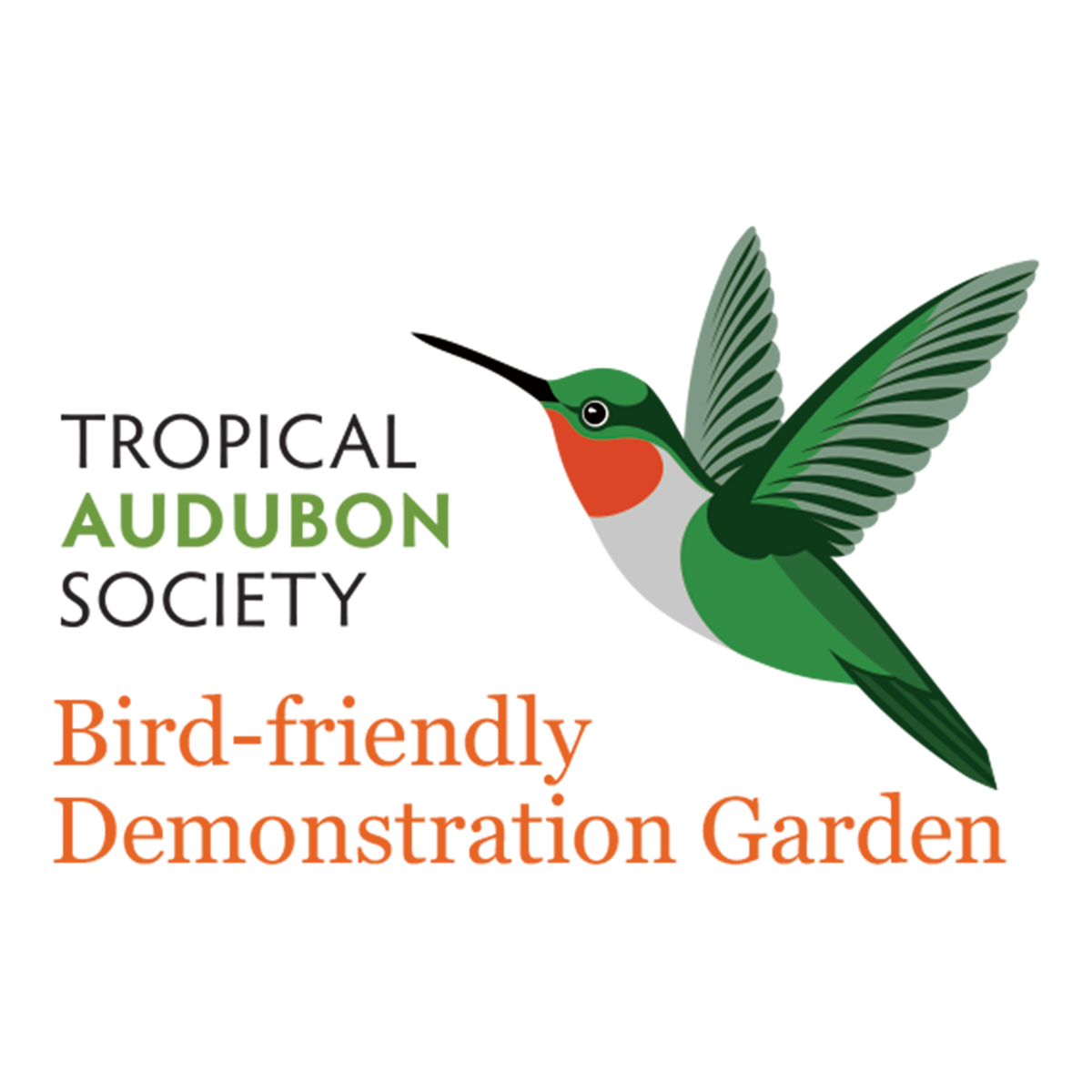 Lettering and icon research and customization for the Bird-friendly Demonstration Garden by Tropical Audubon Society in Miami.