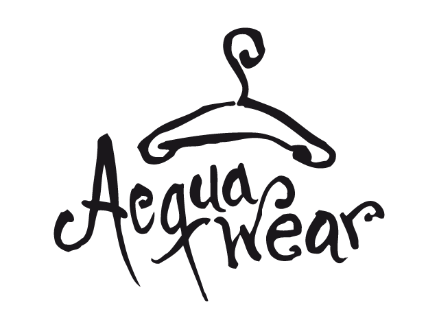 'Acquawear' promotional lettering for seasonal clothing tags, Rio de Janeiro, Brazil.
