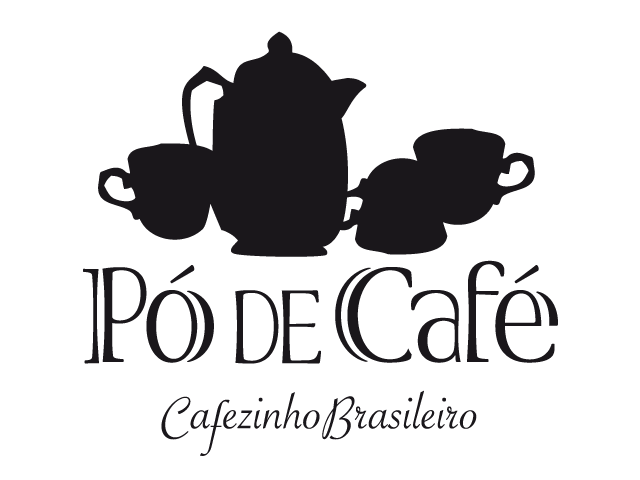 Coffe shop 'Pó de Café Cafezinho Brasileiro' logo design, Rio de Janeiro, Brazil.