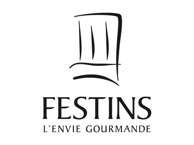 Logo for Festins, featuring a stylized chef's hat and the text 'FESTINS' with the tagline 'L'ENVIE GOURMANDE' underneath.