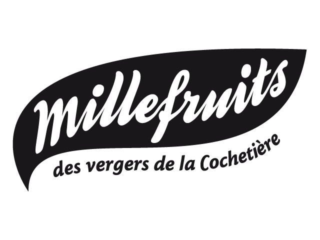 Mill Fruits logo with the slogan 'des vergers de la Cochatère', France