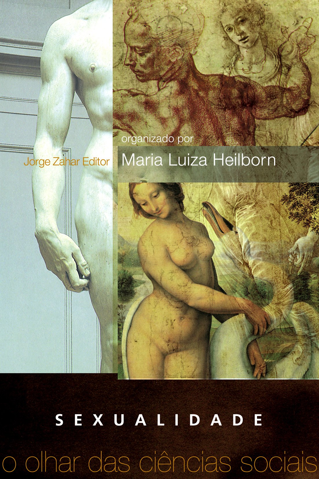 Book cover featuring classical art and sculptures related to sexuality and social sciences, organized by Maria Luiza Heilborn, edited by Jorge Zahar.