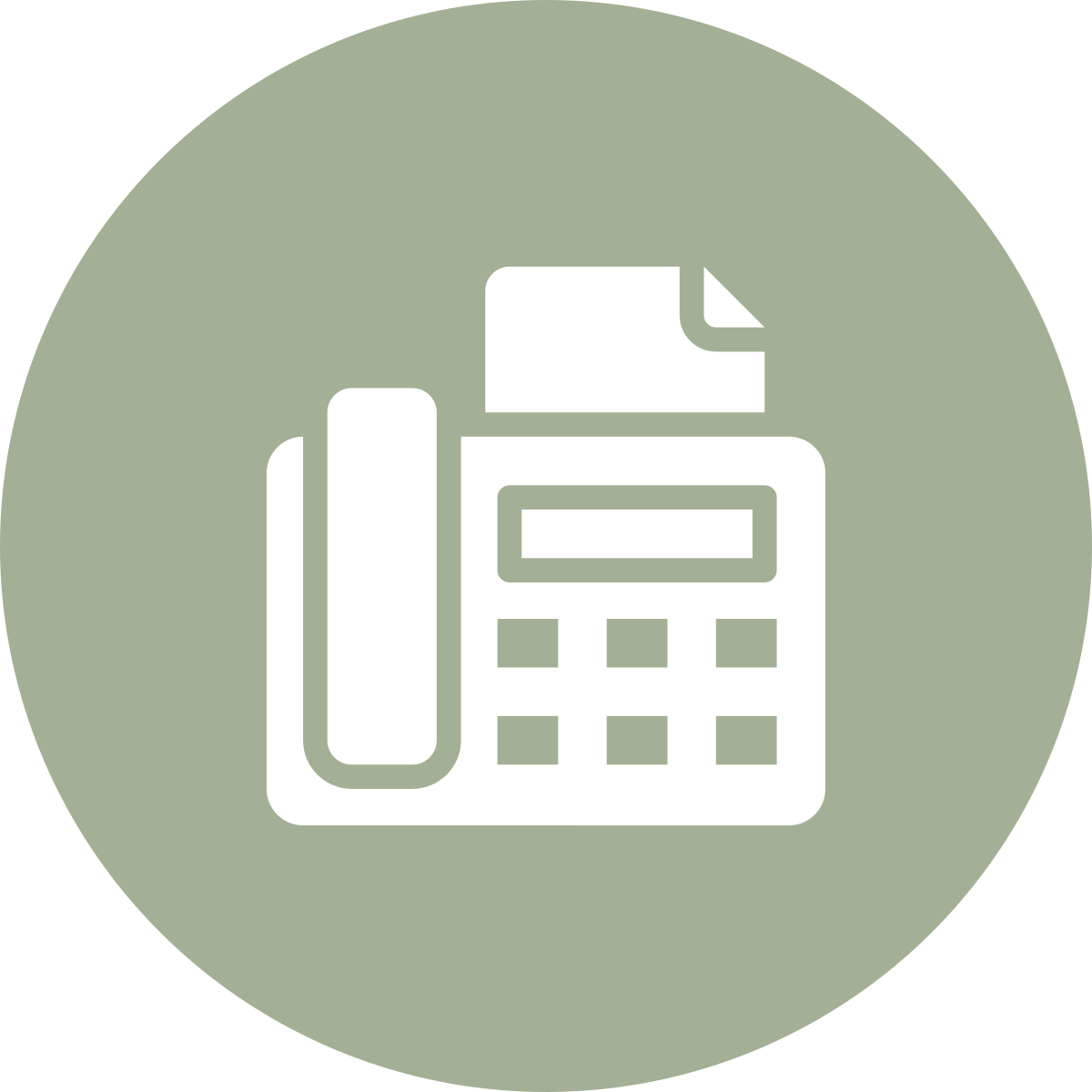 Icon of a landline telephone with a coiled cord and a small display screen.