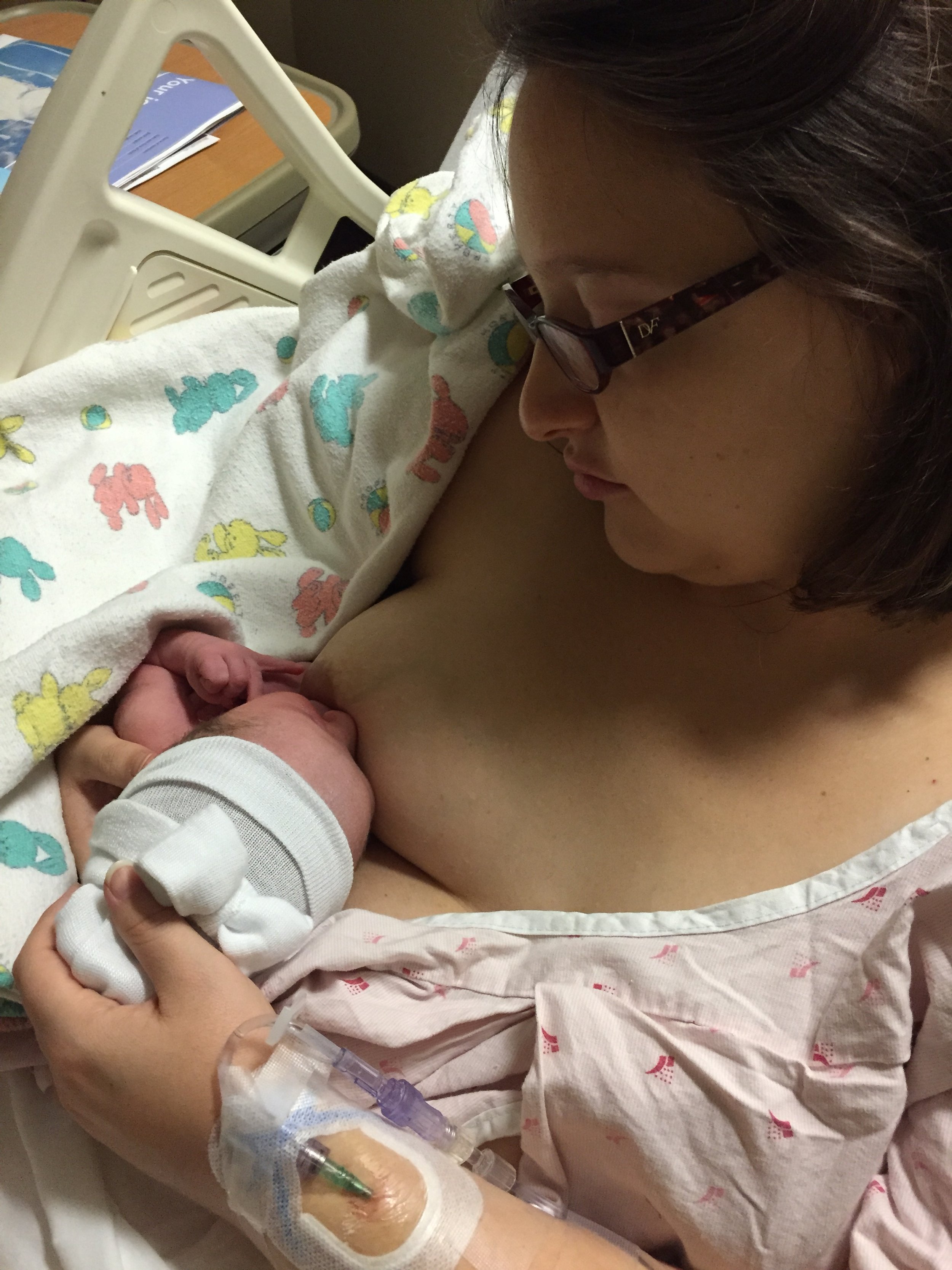 Feeding my first daughter in the hospital (2015)