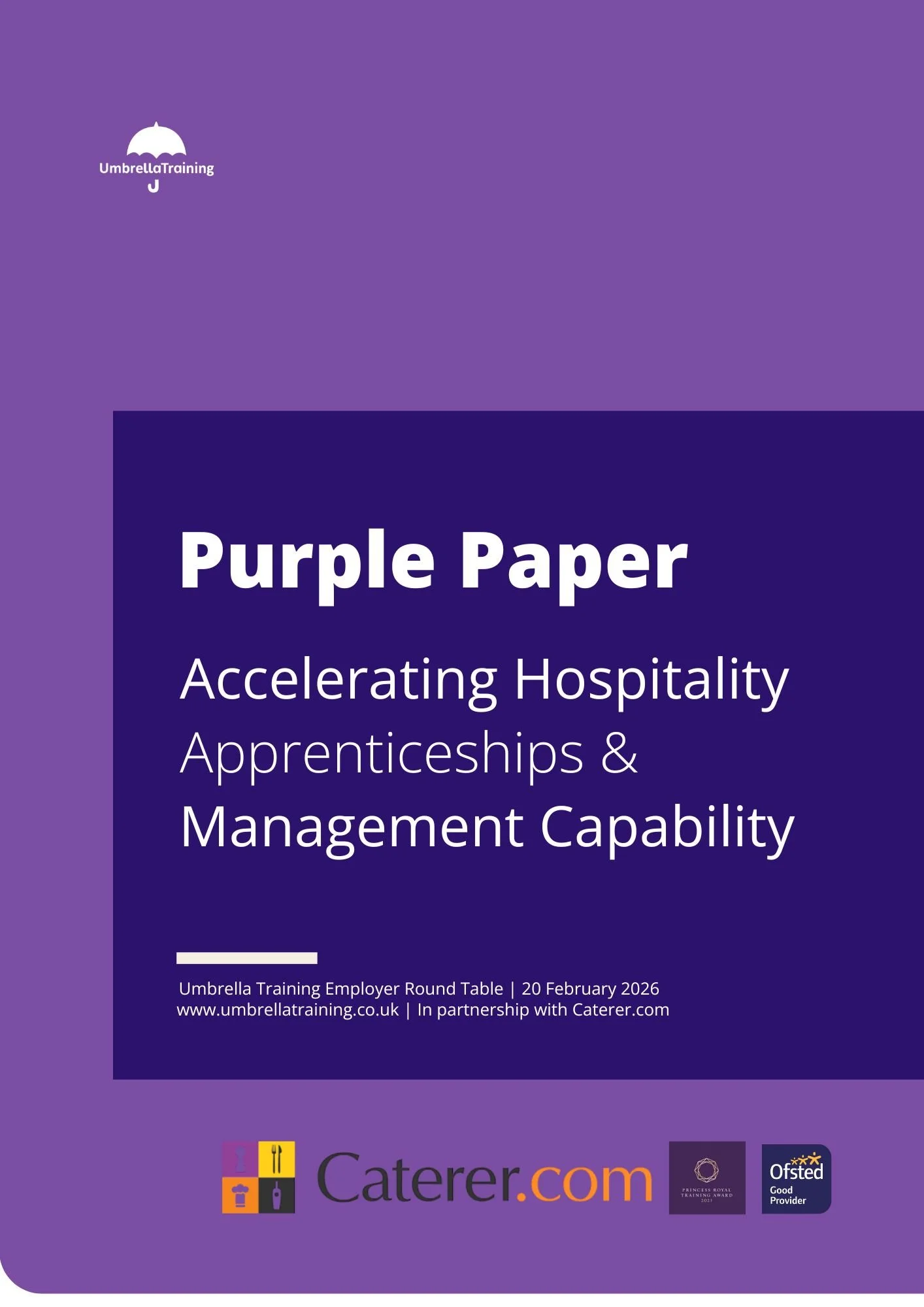 New Purple Paper from Umbrella Training. 