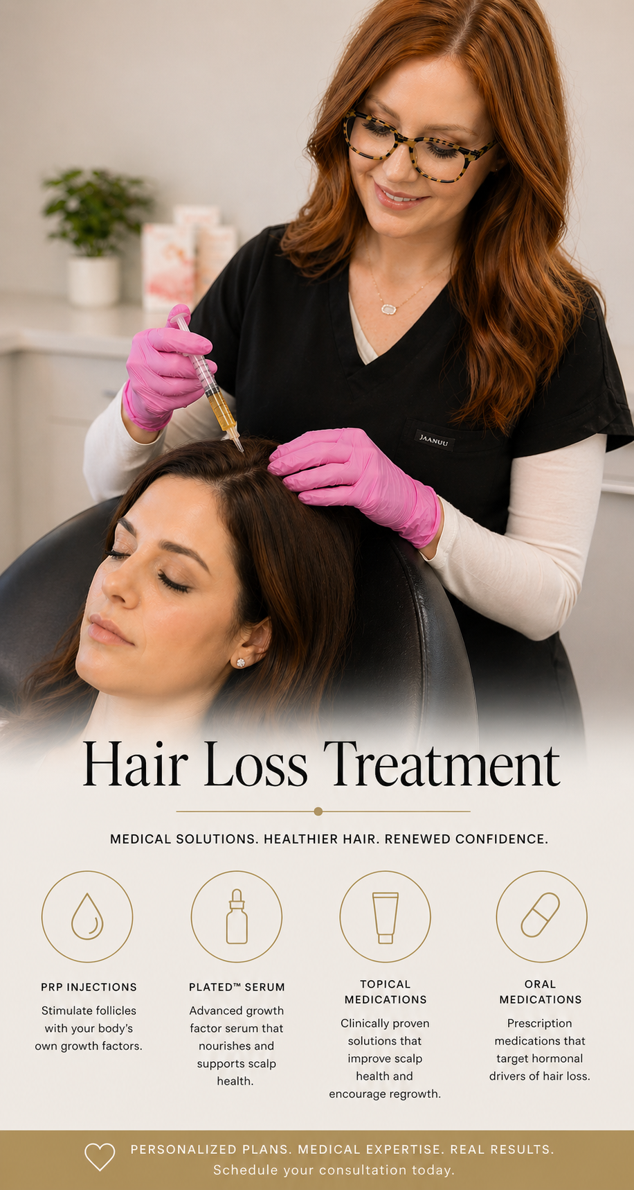 Hair loss treatment options in Tiffin, Ohio at Buff Aesthetics