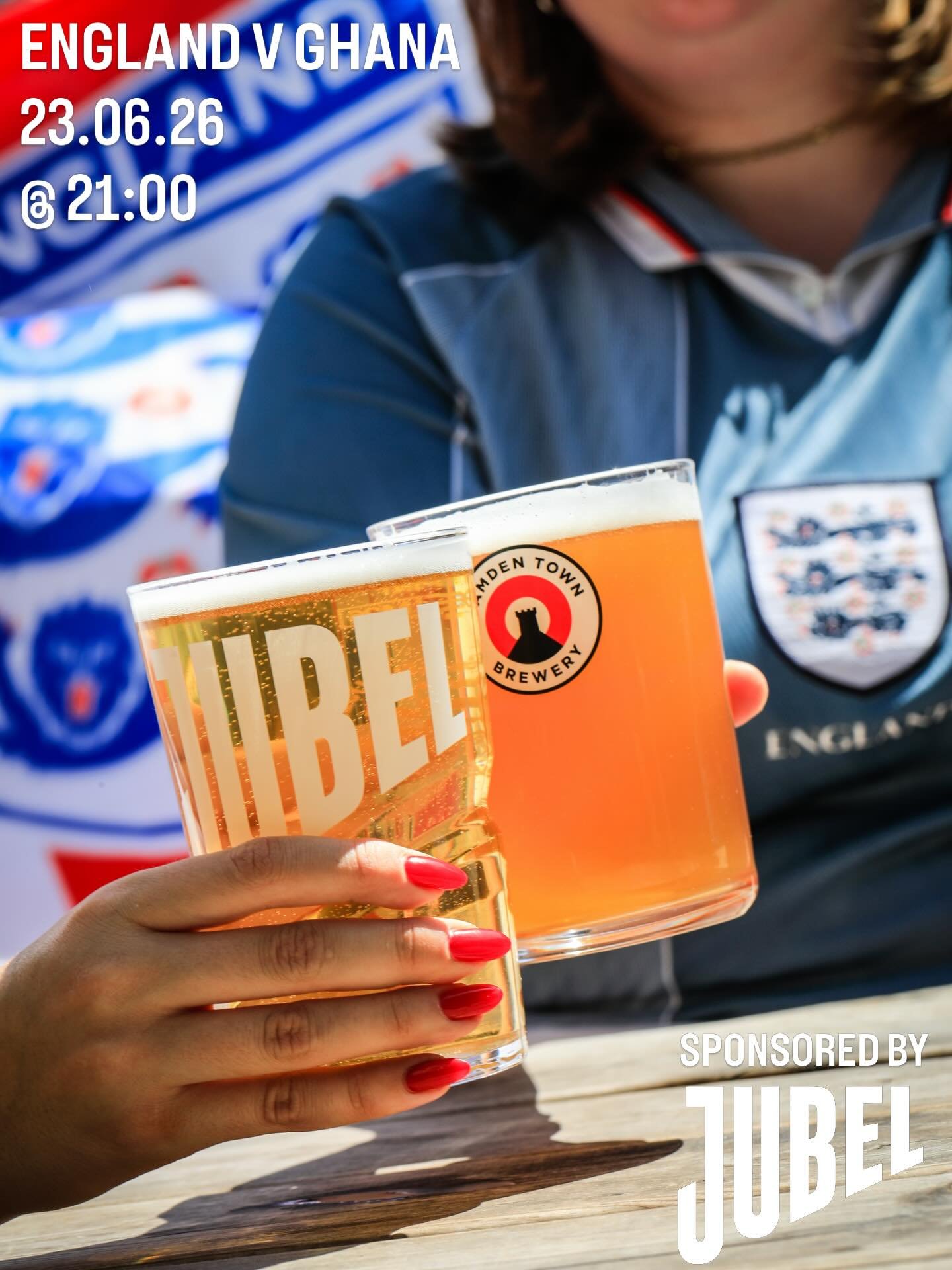 ENGLAND V GHANA
23.06.26
@ 21:00

SPONSORED BY @jubelbeer