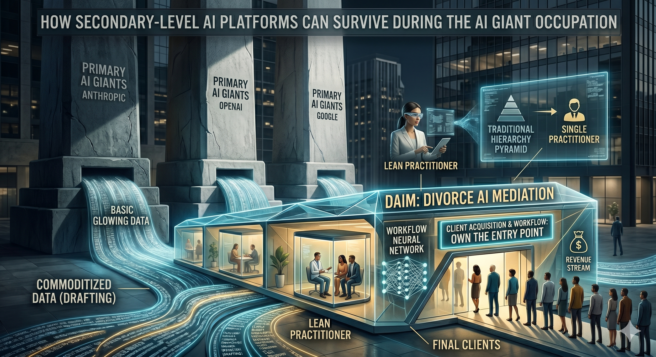 How Secondary-Level AI Platforms Can Survive During the AI Giant Occupation: The Anthropology of DaiM