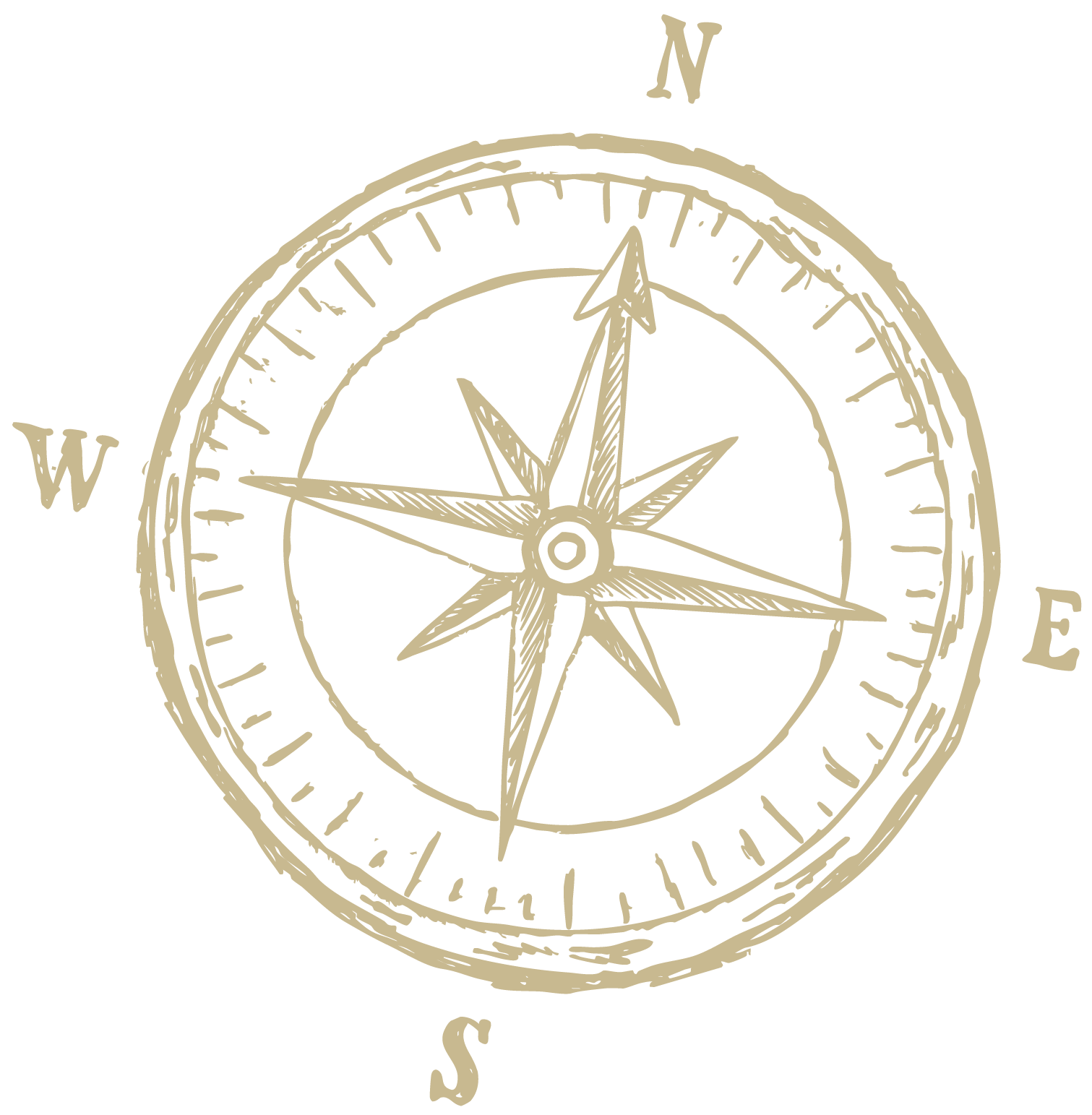 Hand-drawn compass rose symbolizing direction, clarity, and trusted legal counsel
