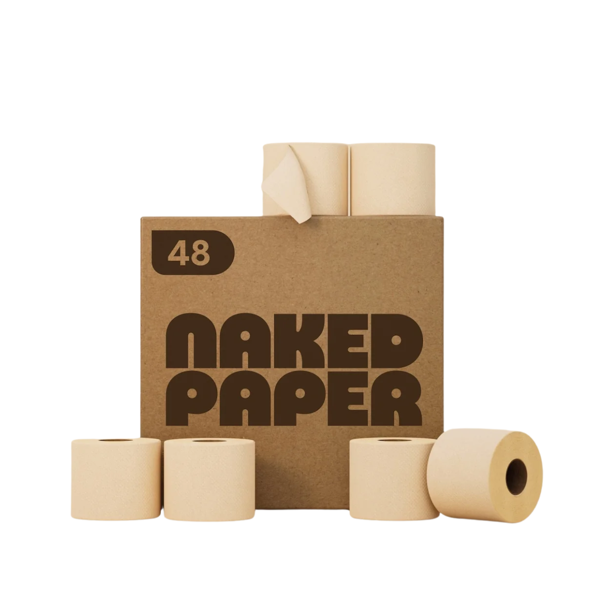 Sustainable Naked Paper toilet rolls made from plastic-free, eco-friendly materials