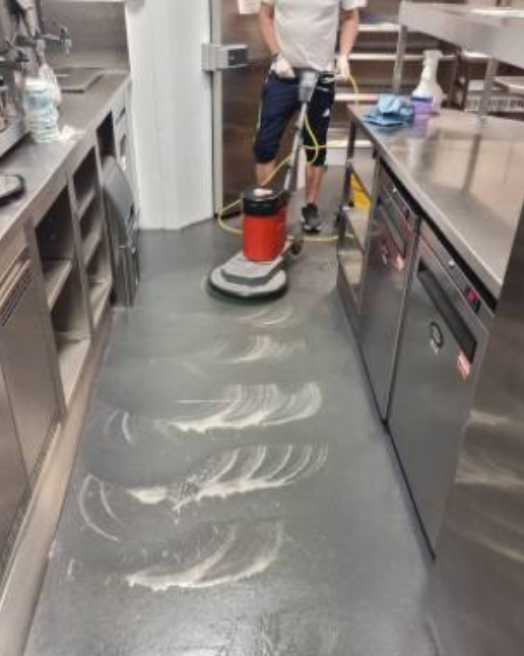 Professional deep cleaning of commercial kitchen surfaces to maintain hygiene and safety