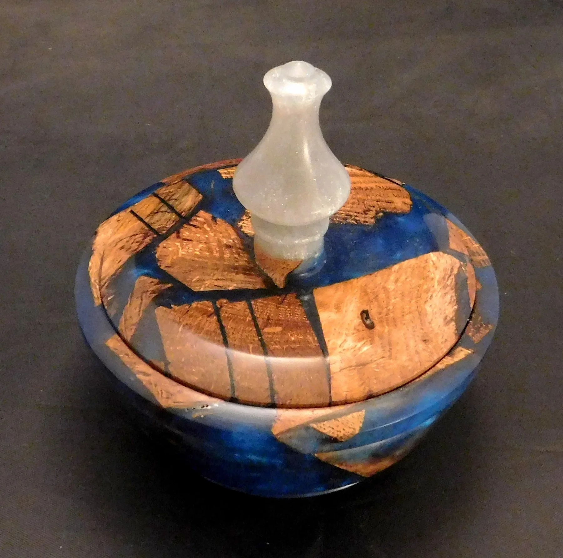 chunky resin blue bowl.JPG