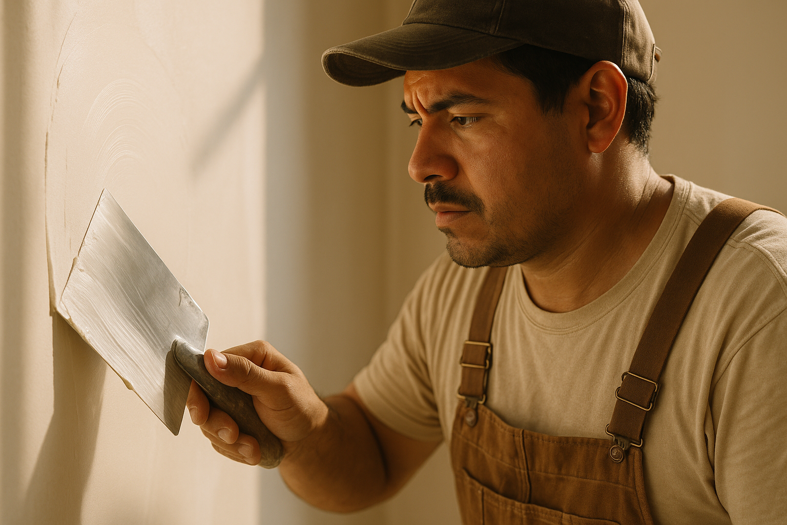 Expert drywall finisher applying joint compound for a smooth, flawless wall finish — On Point Drywall LLC, serving Florida and the Southeast region.