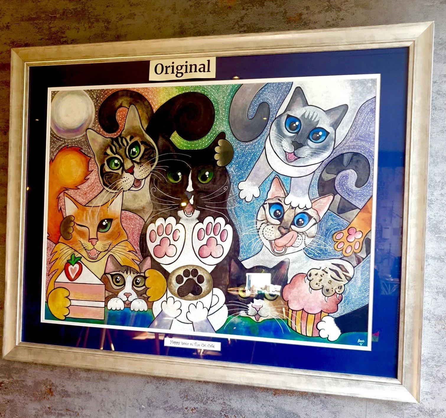 HAPPY HOUR AT THE CAT CAFÉ - ORIGINAL PAINT.jpeg