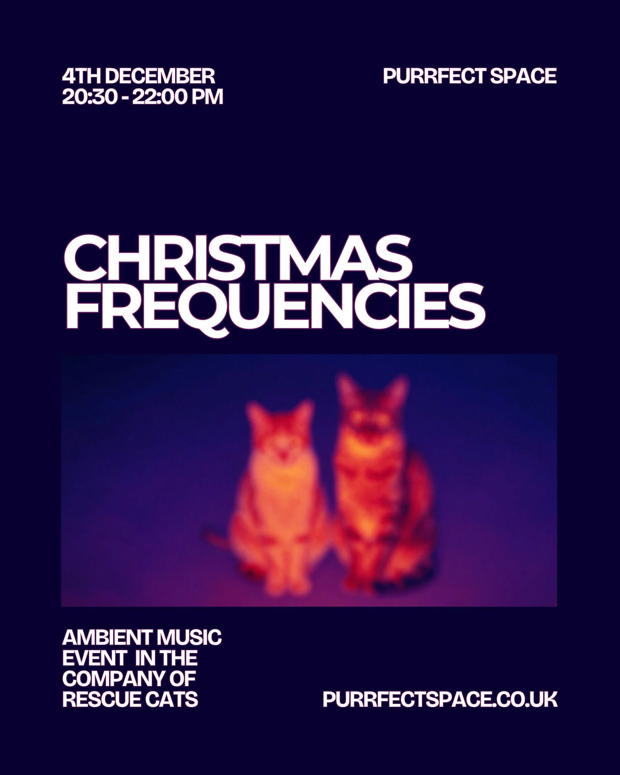 Experience an immersive ambient DJ night in Brighton at Purrfect Space! Enjoy experimental music, atmospheric visuals, free refreshments and rescue cats.