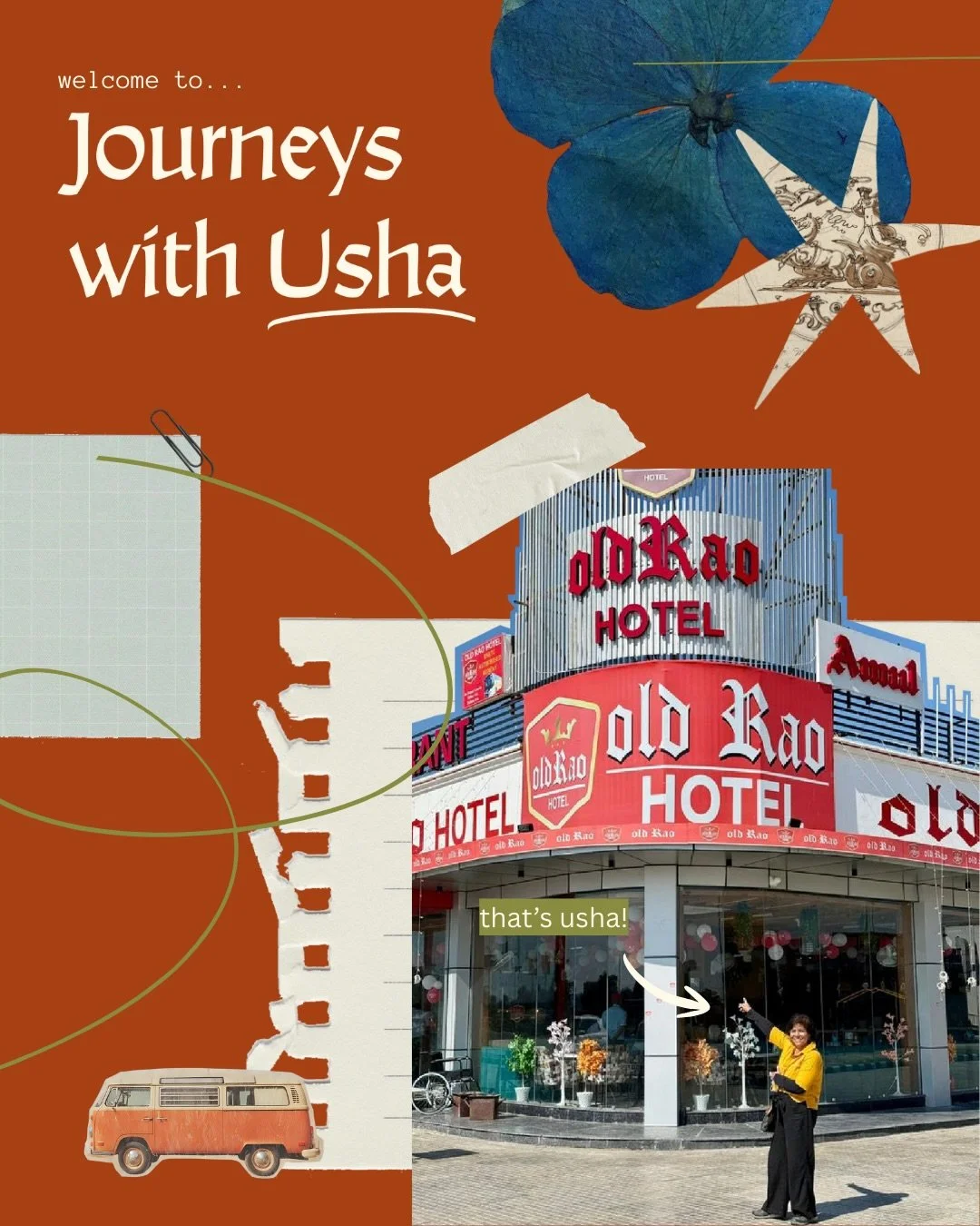 Welcome to Journeys with Usha / @raotravel ! Stay tuned for more pictures from the first trip, which took place earlier this year.