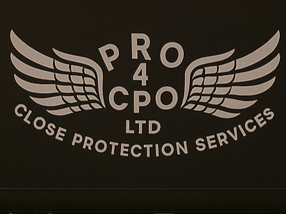 Logo for P4C Pro Ltd Close Protection Services with stylized wings.