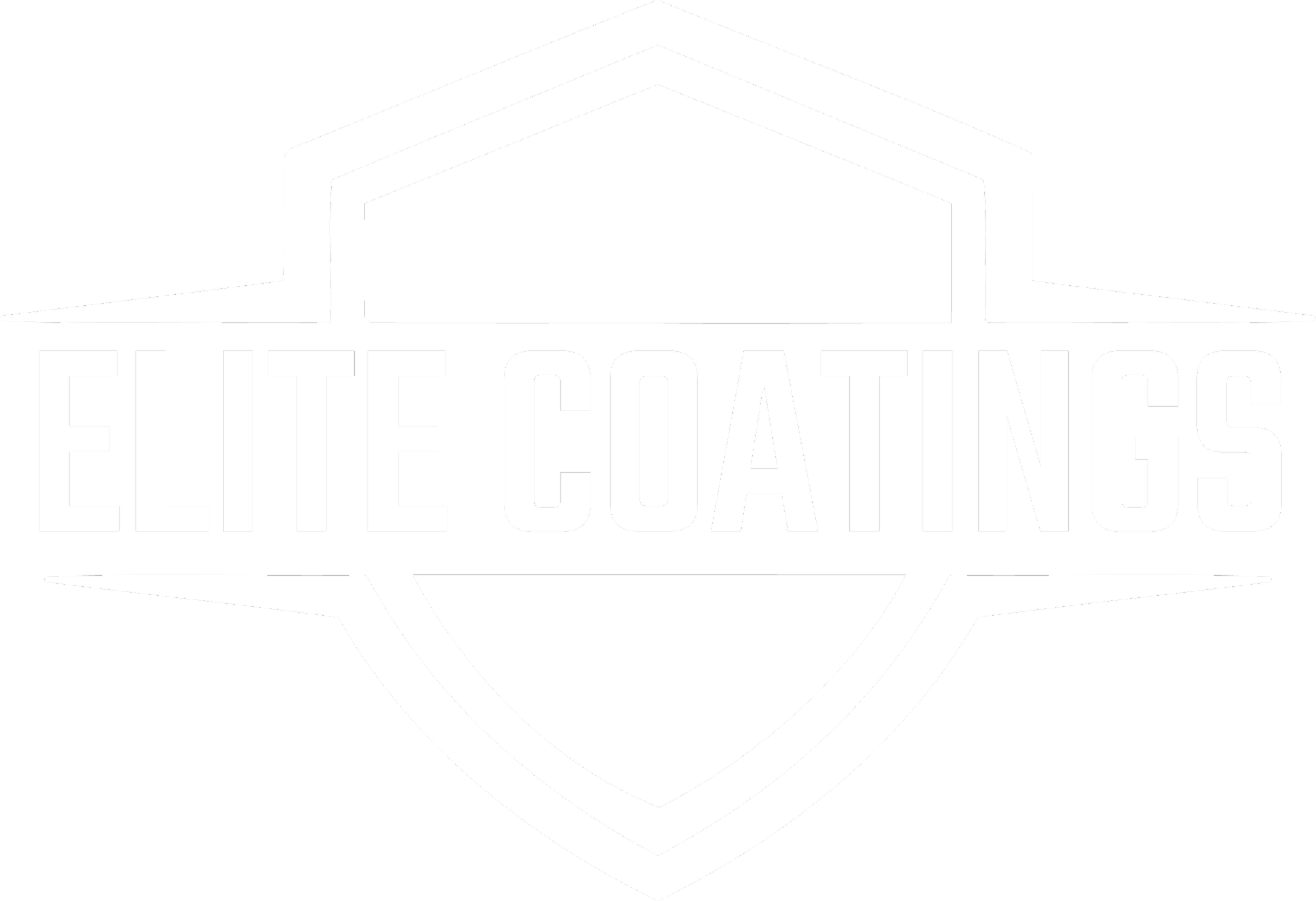 Logo for Elite Coatings featuring a shield design with a roof outline and bold text.