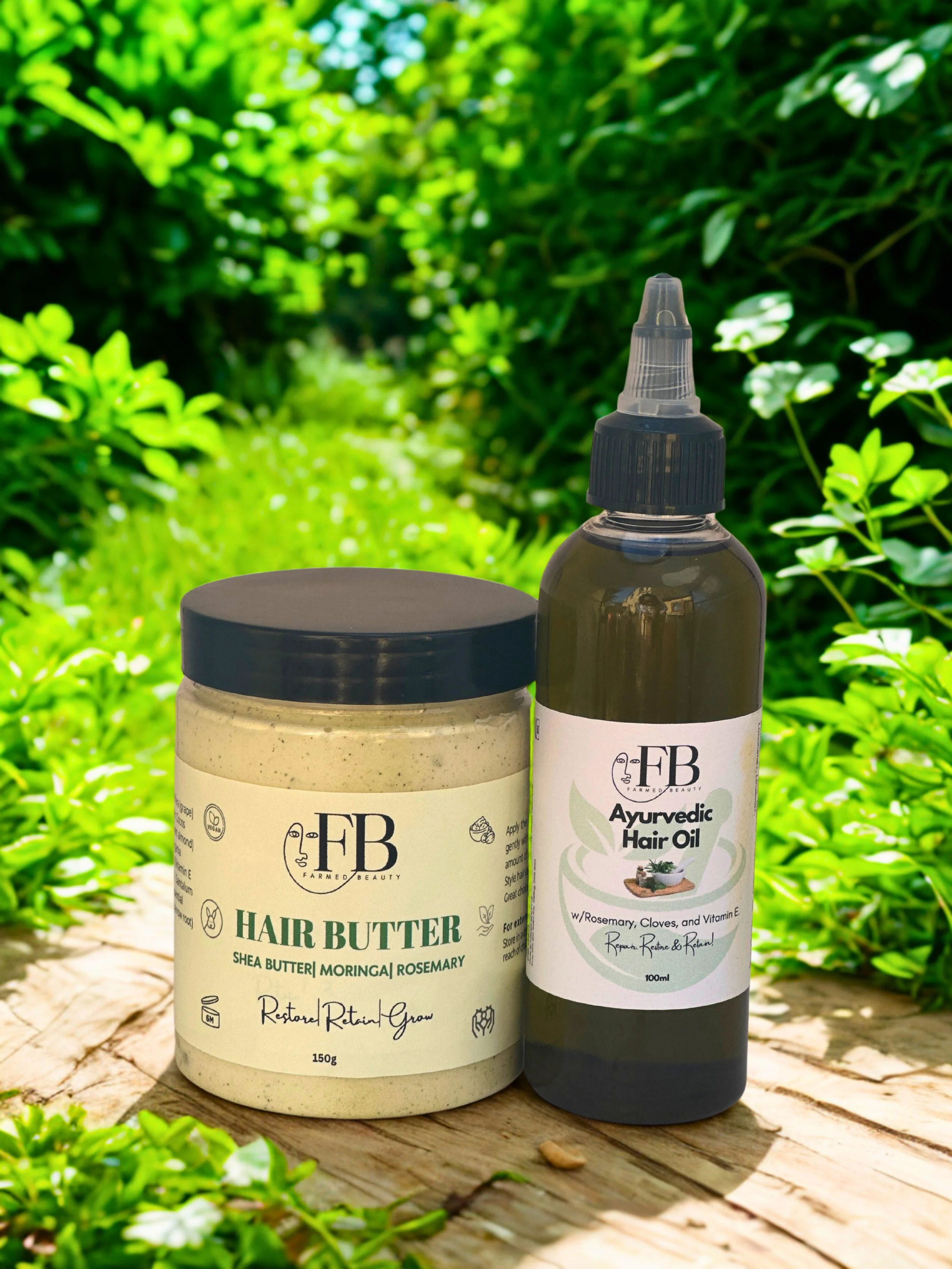 Farmed Beauty Hair Butter and Hair oil