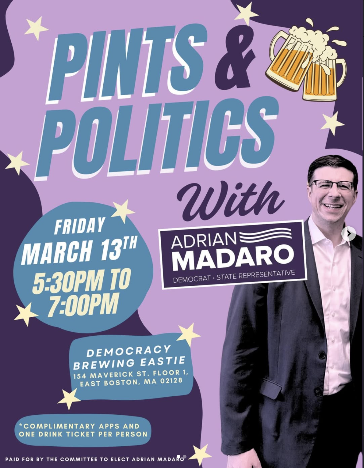 Pints &amp; Politics with Adrian Madaro, MA State Representative (Eastie)