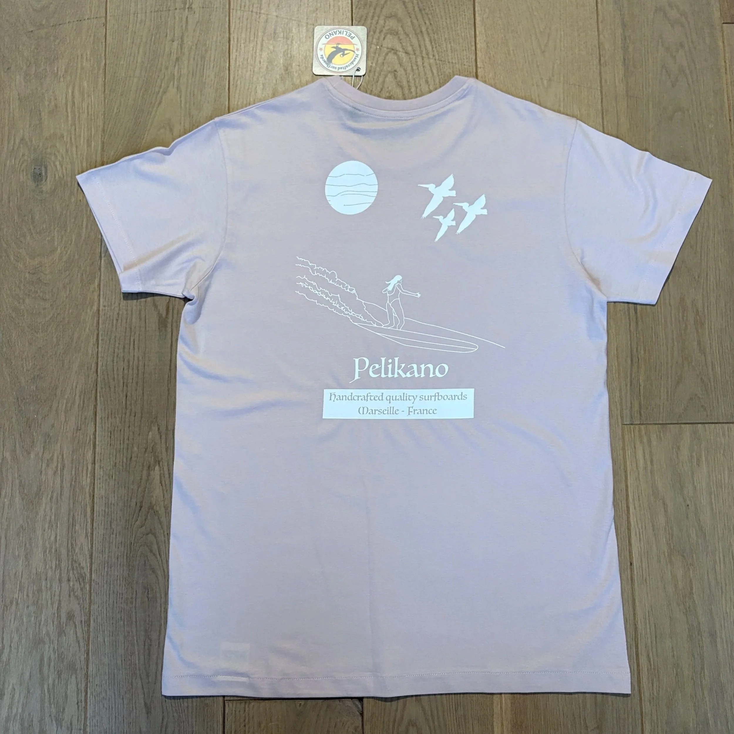 T-shirt rose doux coton bio 145 g/m2