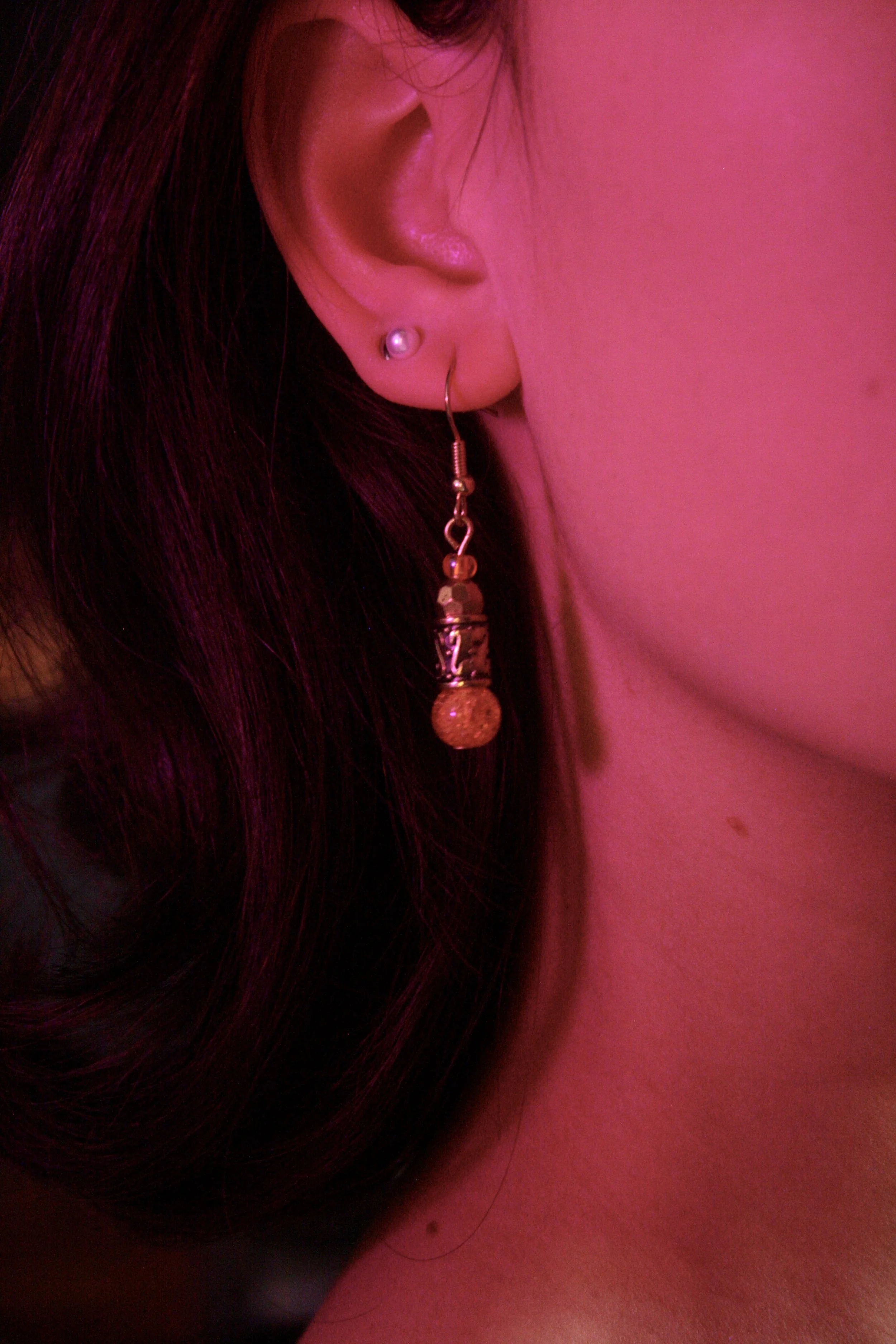 Handcrafted Golden Orange Earrings
