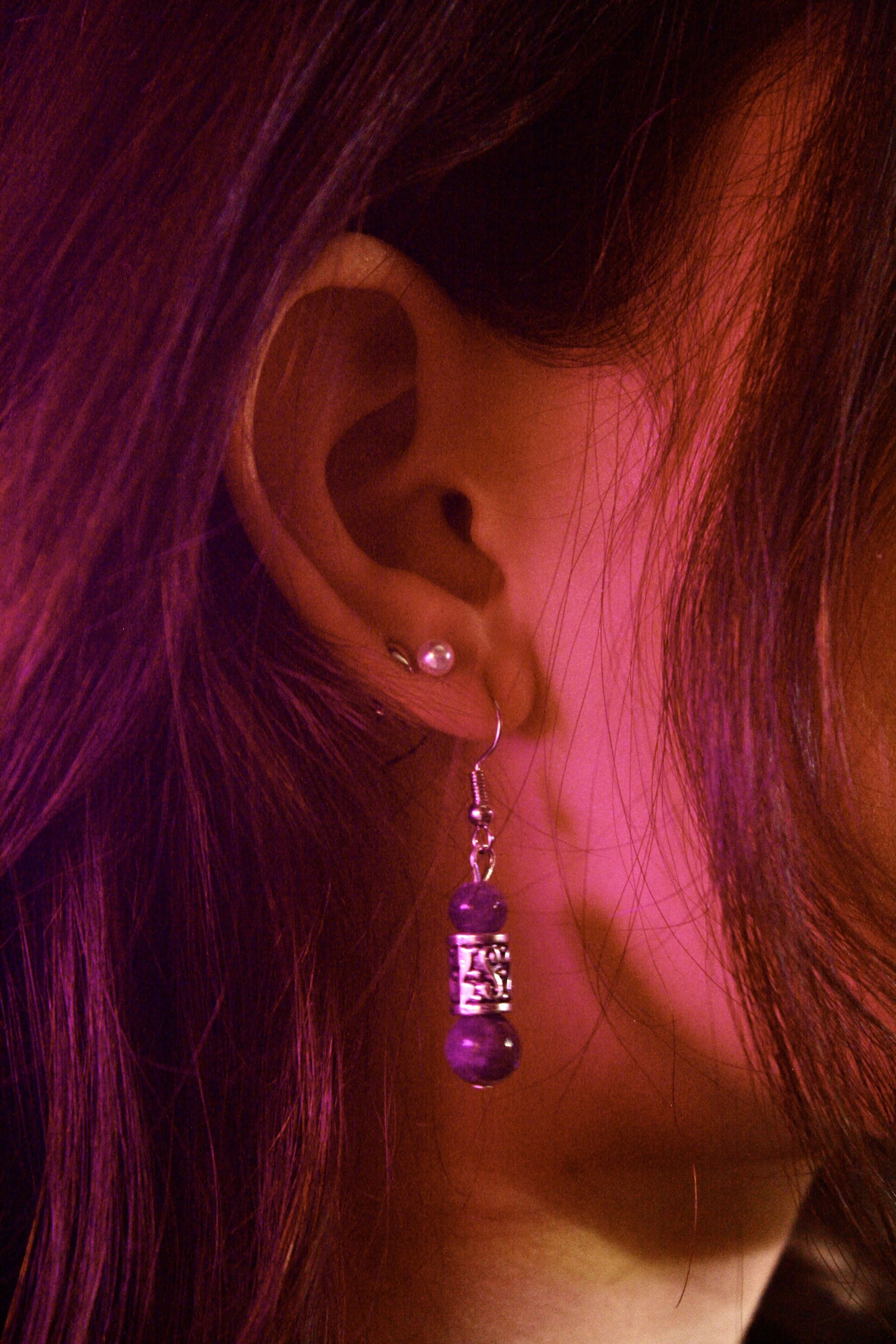 Purple Charm Earrings