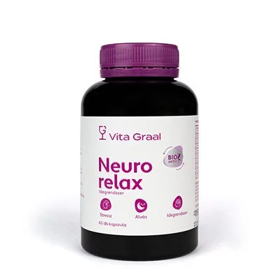 Vita Graal Neuro Relax B-vitamin komplexet, L-Triptofánt és Ashwagandha kivonatot tartalmazó étrend-kiegészítő