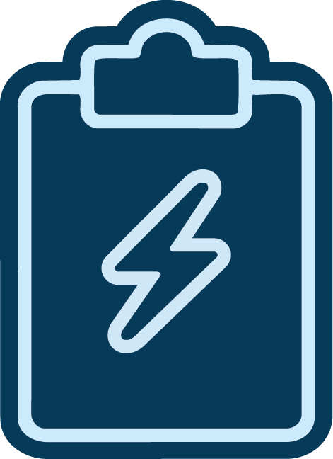 Icon of a battery with a lightning bolt symbol indicating low battery or power.