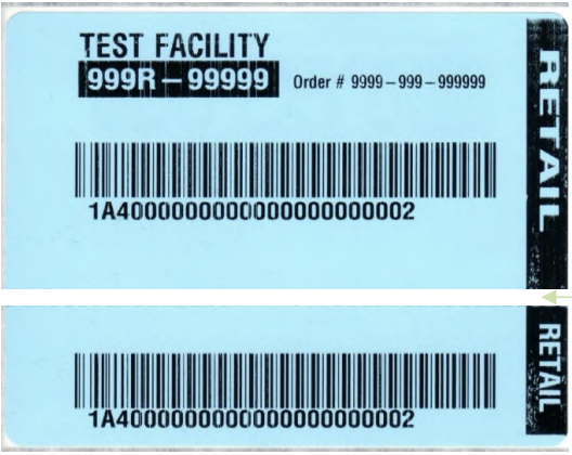 Blue METRC RFID cannabis tracking tag used for Michigan seed-to-sale cannabis compliance and inventory tracking.