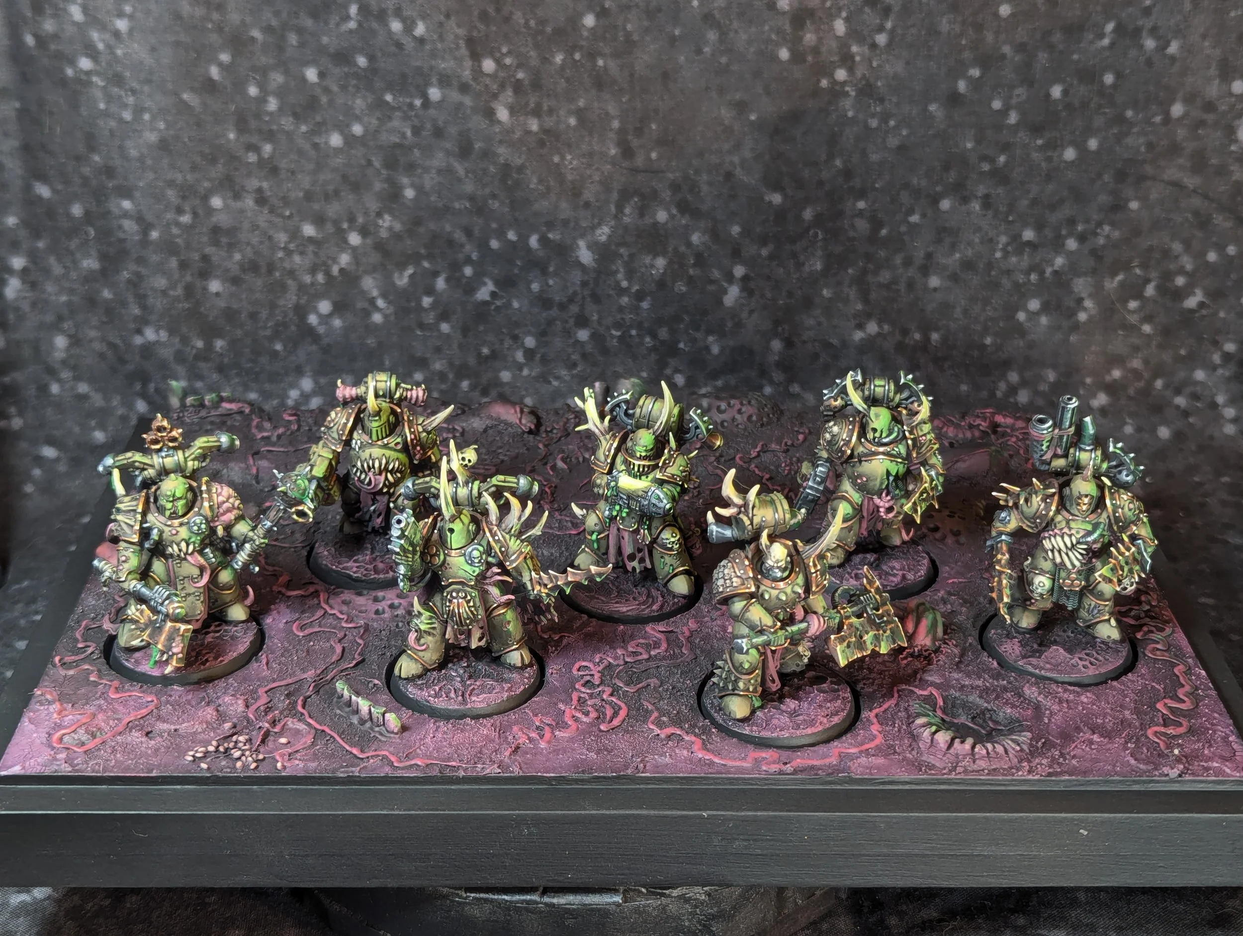 Games Workshop Death Guard Plague Marines, Golden Demon mini painting competition submission