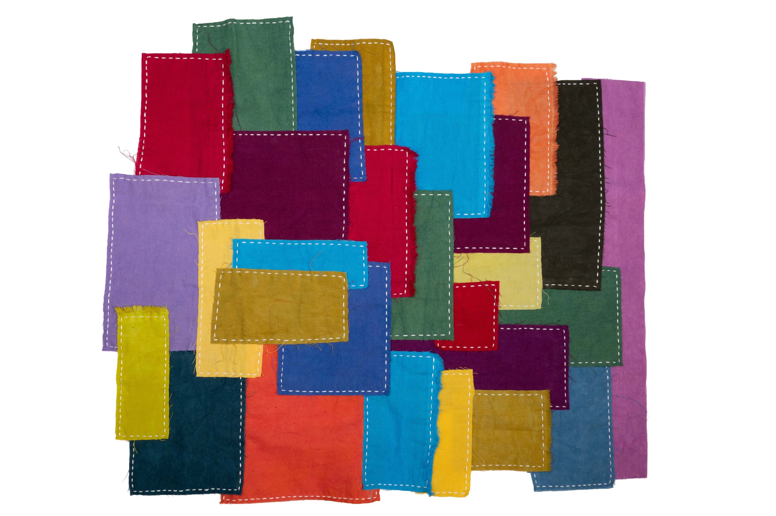 Freeform Boro 1 • 2026 •  Cherrywood Hand Dyed Fabric scraps and offcuts. Hand stitched in Boro style with moyouzashi style sashiko stitching
•20 x 24"
•Available: Inquire for price