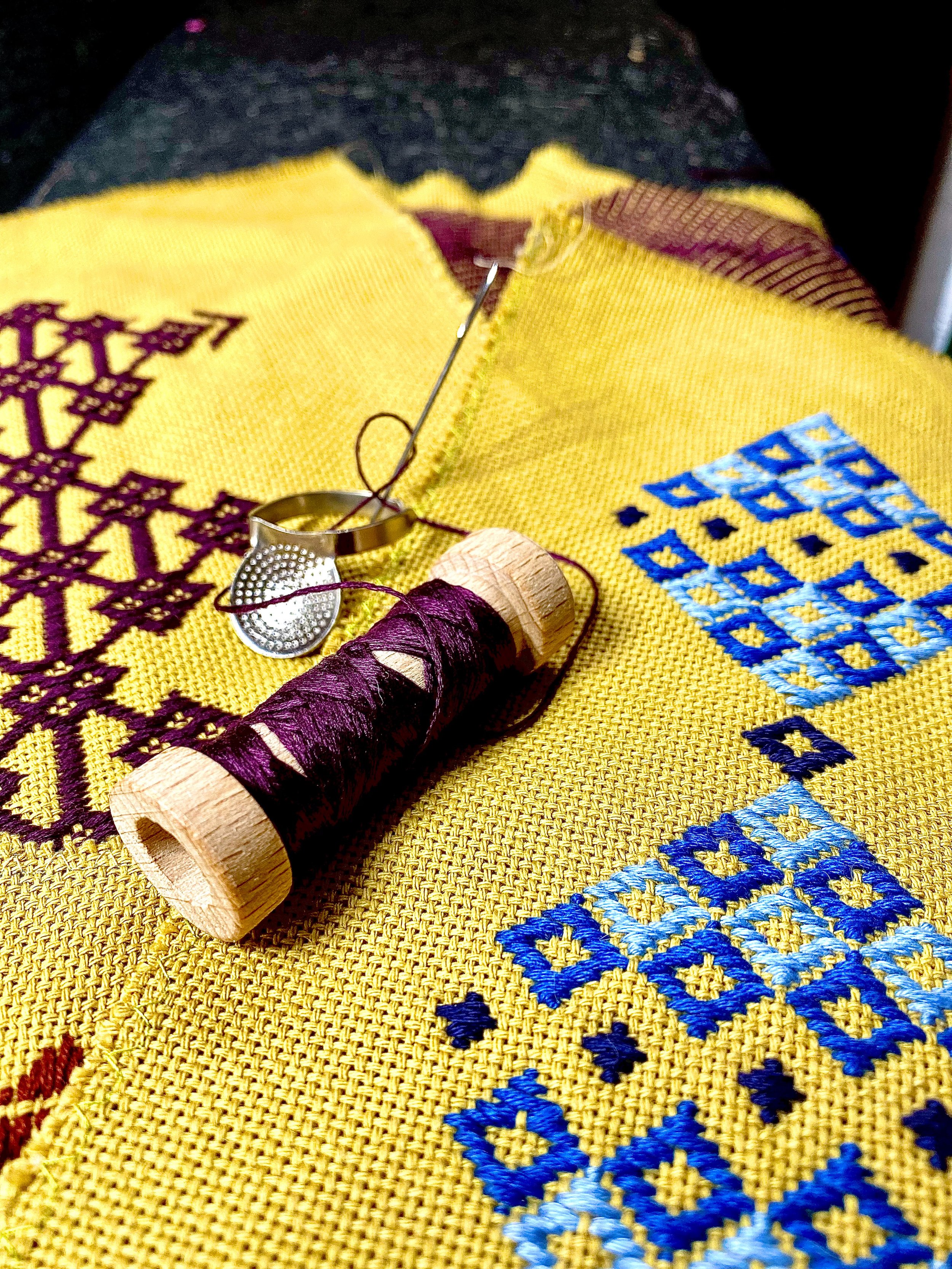 kogin patterns from contemporary kogin-zashi