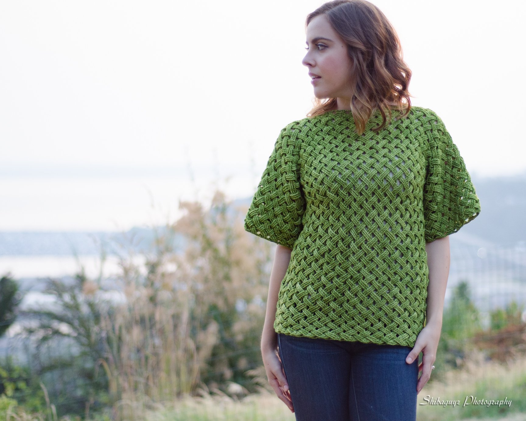 Woven Cables T-Top Crochet Digital Pattern