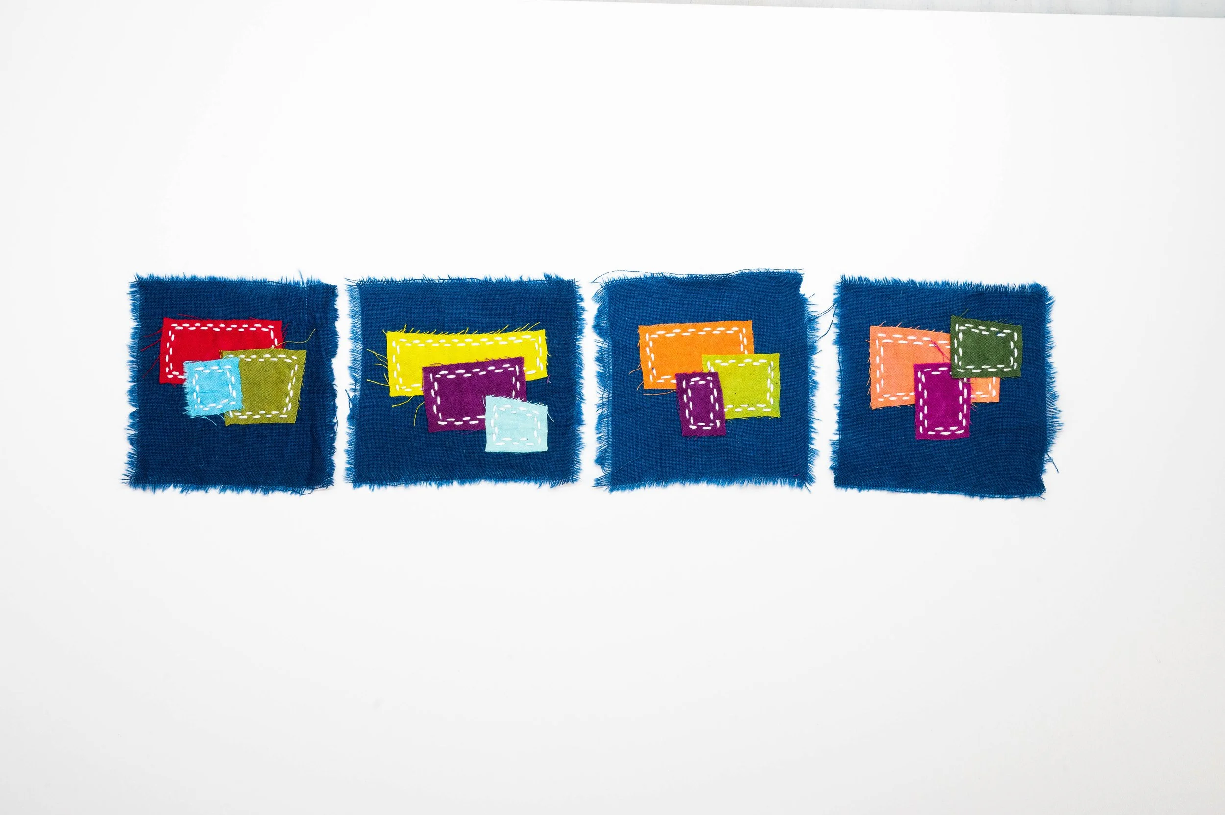 Taking Care of Business 25-28 • 2026
• Improv pieced reclaimed and hand-dyed fabric, boro patchwork moyouzashi sashiko
• 3 x 3 in.
• Not Available