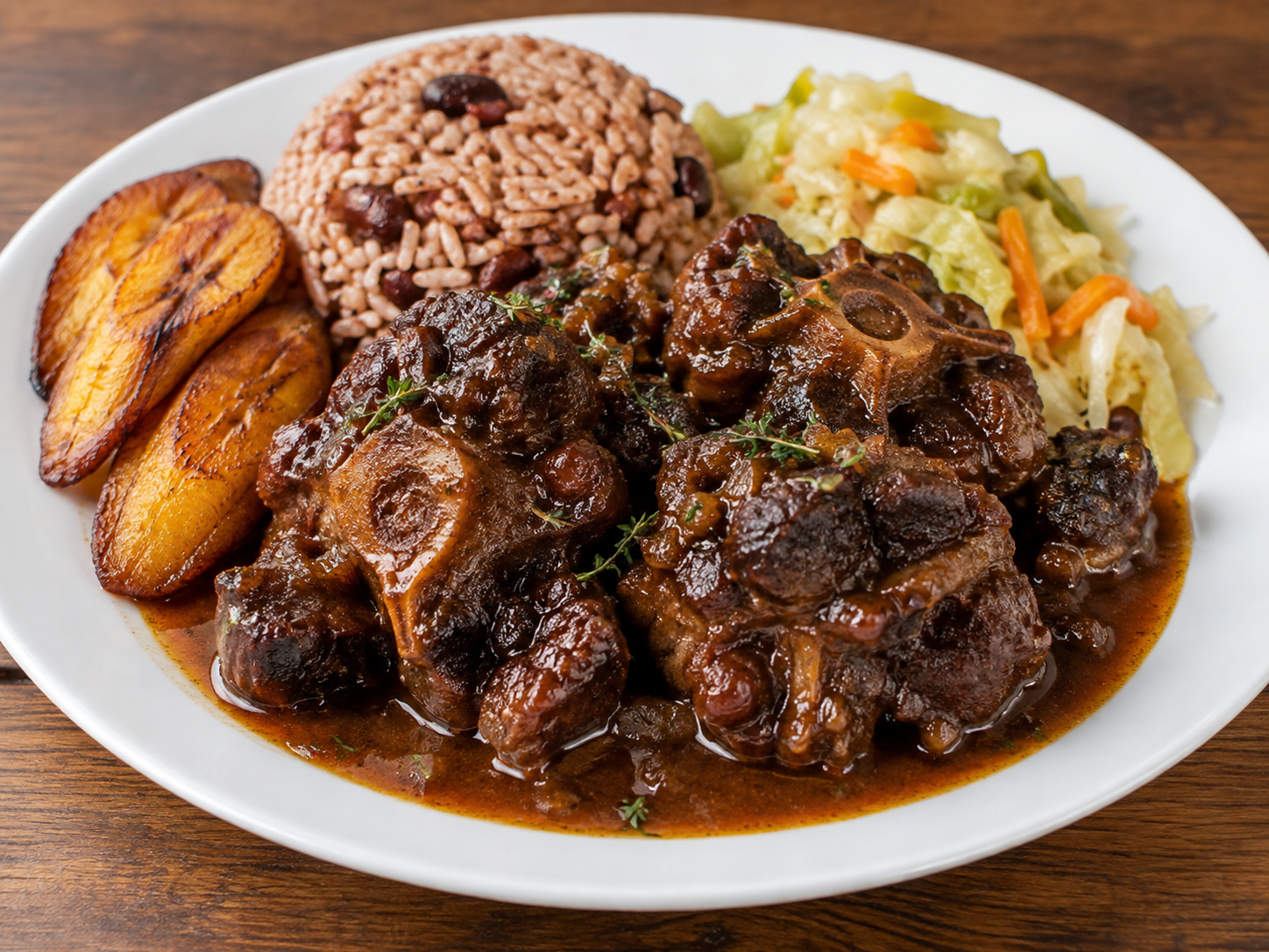 Jamaican Oxtail - A savory braised stew seasoned with island spices.