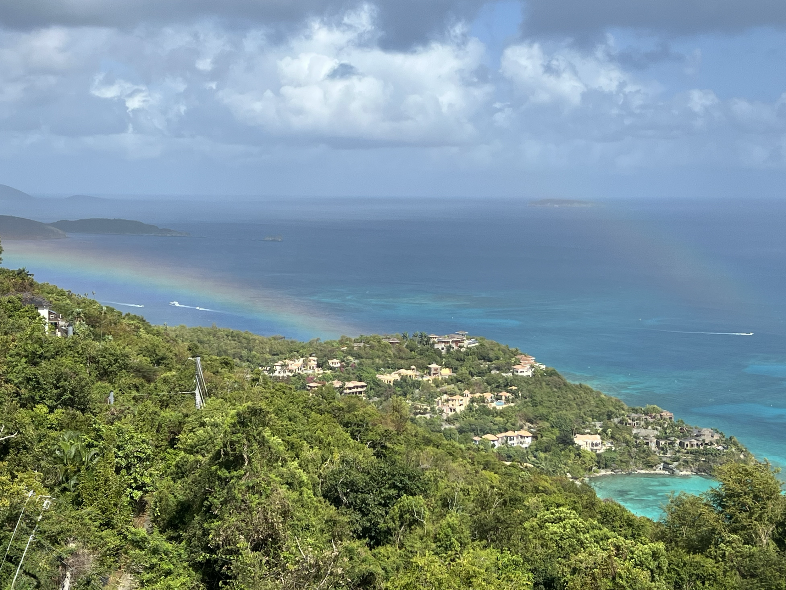 Rainbow over Trunk Bay to the west